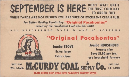 1951 mccurdy coal - 1951, supply