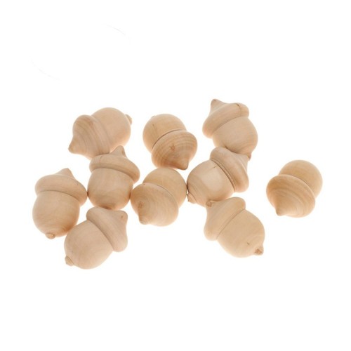 Bulk wooden acorns 10pcs wood - bulk,