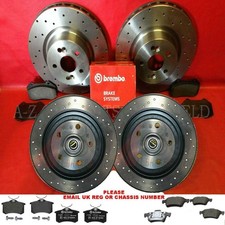 FOR RENAULT MEGANE 2.0 SPORT CUP 225 DRILLED FRONT REAR BRAKE DISCS PADS BEARING