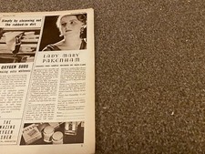 FTWB24 MAGAZINE ADVERT 11X4 LADY MARY PAKENHAM & POND'''S VANISHING CREAMS