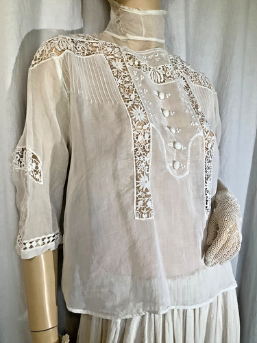 Antique edwardian blouse - blouse, top