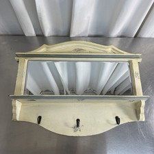 Vintage Mirror And Shelf With Coat Hooks Shabby Chic Style Lemon Grey Hallway
