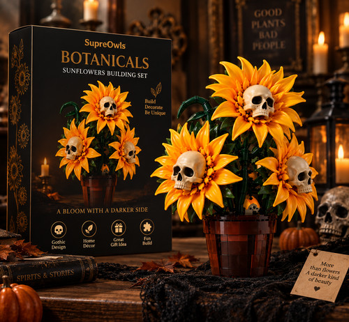 Gothic skull sunflower - skull,