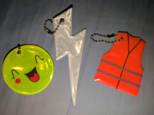 Reflective keyrings smiley - keyrings,