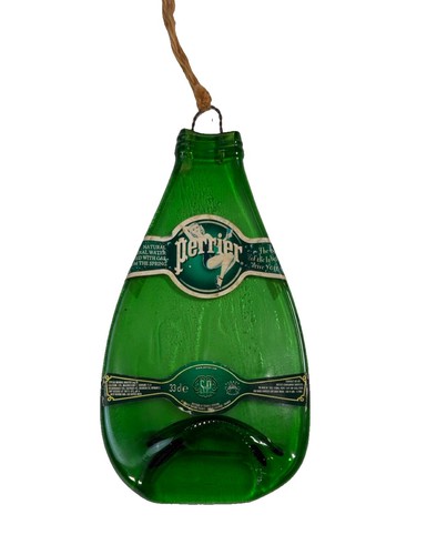 Vintage slumped perrier glass - perrier,
