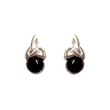 Whitby Jet in 925 Sterling Silver Round Studs E