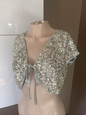 Coast Valencia Cover Up Bolero Mint Colour All Sequins Size 16 New With Tags