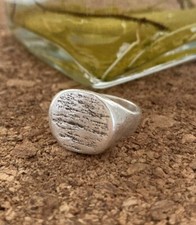 Vintage Unique Sterling Silver Abstract Pinky/Signet Ring Handmade - Size N 1/2