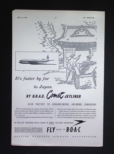 Original 1953 advert boac - original,