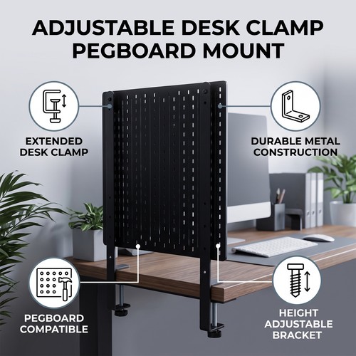 Desk clamp pegboard mount - clamp,
