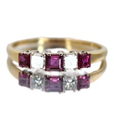 Gold Ruby Diamond Ring Yellow