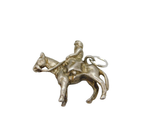 Sterling silver lady horse - silver,