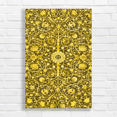 Ornate floral tapestry yellow - tapestry,