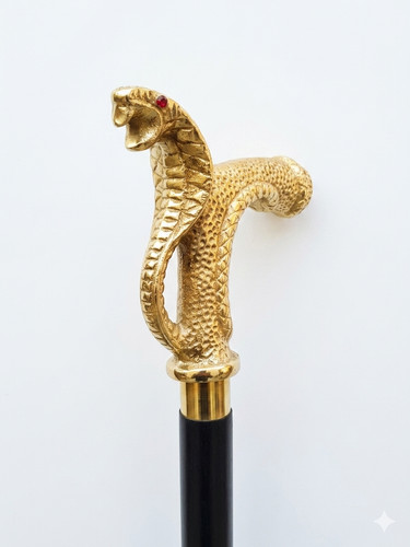 Designer brass snake head - brass,