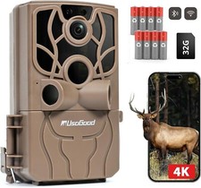 usogood 4K 48MP WiFi Wildlife Camera, Trail Camera with Night Vision 120° Detect
