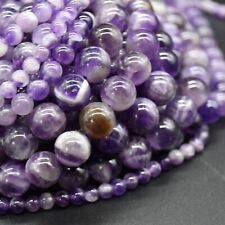 Chevron Amethyst Round Beads - 4mm 6mm 8mm 10mm - 15", for Jewellery Making