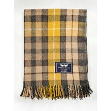 New Original Wool Warm Rug Knee Blanket Natural Buchanan Tartan Check Throw 