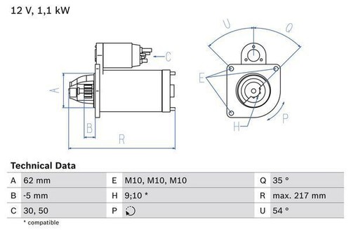 Bosch starter motor for - starter,