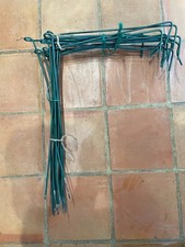 13 Steel plastic coated green link stakes for garden perennials etc 50cm tall