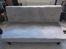 Small 2 Seater Sofa Bed – Modern Compact Fabric Couch with Wooden Legs