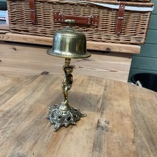 Vintage Large Brass Boy Desk Top Bell 10 Inches In Height.