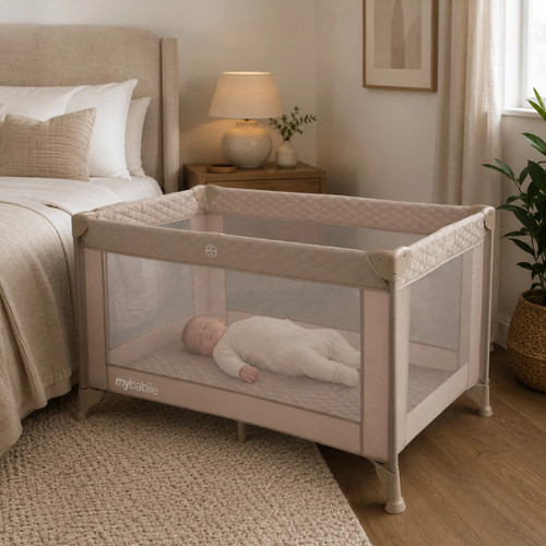 Babiie ivory travel cot - cot,