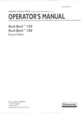 New Holland Baler Roll Belt RB150 & RB180 Operators Manual