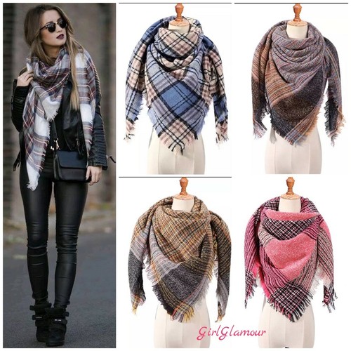 Tartan scarf wrap pashmina - scarf,