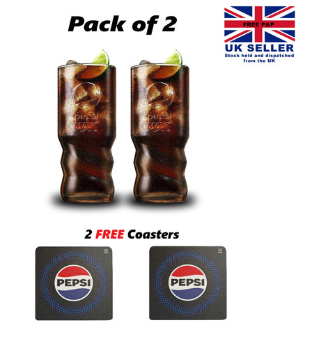 Pepsi max glasses 16oz - (2pcs),