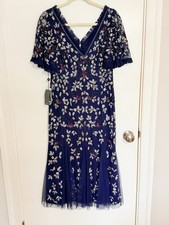 Adrianna Papell Navy Beaded