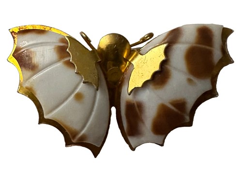 Vintage butterfly brooch shell - vintage,