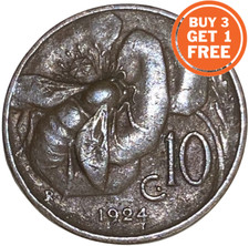 10 ITALIAN CENTESIMI - 1919-1937 -VITTORIO EMANUELE III -CHOOSE THE DATE - ITALY