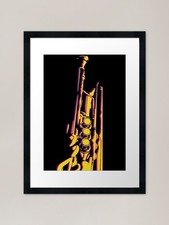 Jazz Trumpet Silhouette Framed