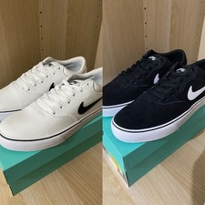 2 x BRAND NEW Nike SB Chron 2 - Black and White Pairs US 8/UK 7 Skateboard Shoes