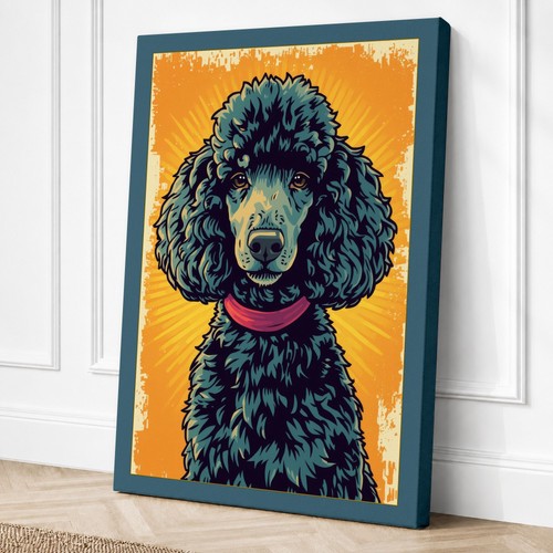 Poodle portrait modern canvas - portrait,