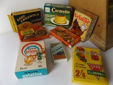 Collection of 8 Vintage assorted   =  food packaging boxes/packets
