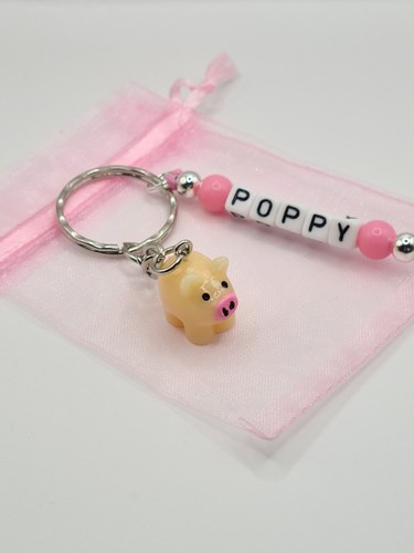 Personalised pig keyring - personalised,