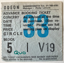 Status Quo - Never Too Late Thur 12th Mar 1981 Hammersmith Odeon Original Ticket