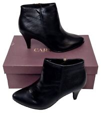 CARVELA Robyn Zip Up Black Leather Heel Boots Ladies EU 39 UK 6 MRRP £99