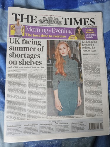 The times newspaper from - the,