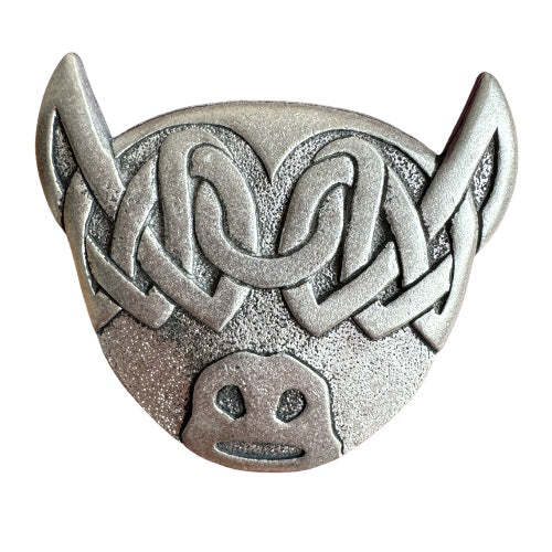 Celtic highland cow brooch - celtic,