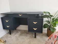 G Plan Dressing Table Desk in black and gold