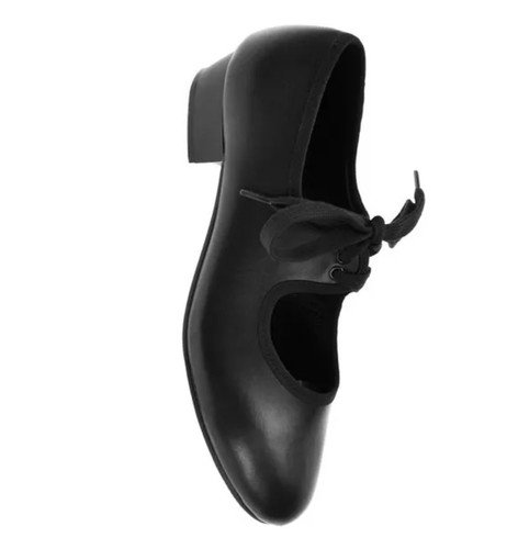 Black tap shoes with heel - black,