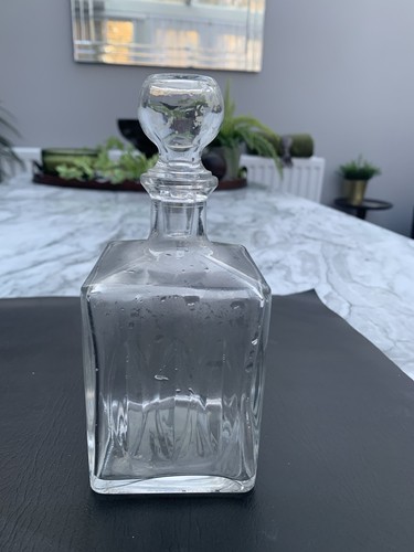 Antique decanter square - square, cut