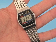 ⭐️ Vintage TIMEX Men's DIGITAL WATCH 34mm Stainless Steel 1988 Retro 80's ⭐️