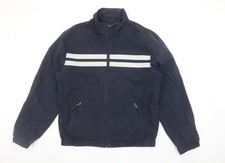 Tommy Hilfiger Men's Blue M Windbreaker Jacket Full Zip Lined Cotton Blend