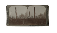 WW1 Stereoview HE ARTILLERY SHELLS BURSTING IN MAMETZ WOOD C1918 Photo 3D Card