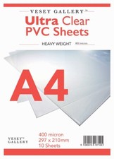 A4 Clear PVC / Heavy Acetate 10 Sheets 400 Micron  - FREE DELIVERY