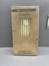 24 VTG Retro Grove International Cream Candle Slender Thin Taper Church Candles