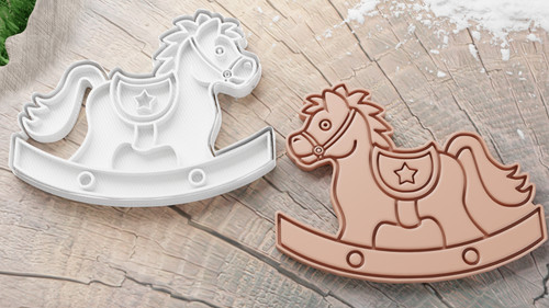 Rocking horse cookie cutter - horse, /